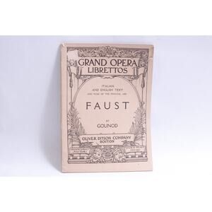 Grand Opera Librettos, Faust, Charles Gounod, Italian and English Text